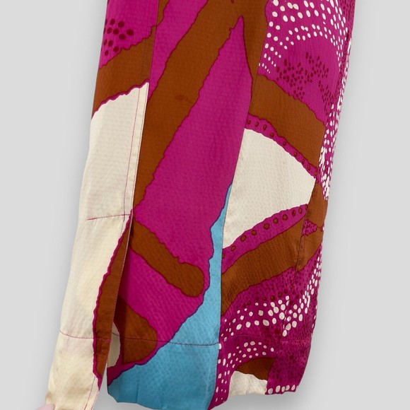 DVF Diane von Furstenburg Womens Margot Silk Printed Button Front Shift Dress 6 - Picture 12 of 16